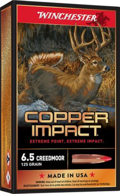 Winchester Ammo Copper Impact 6.5 Creedmoor 125-Grain Copper Extreme Point Lead Free Rifle Ammunition, 20 Rounds