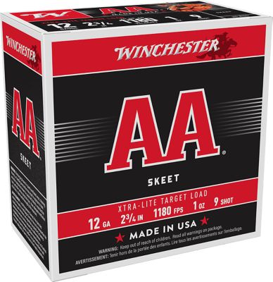 Winchester Ammo 12-Gauge AA Xtra-Lite 9-Shot Shotgun Shells, 2.75 in., 1 oz., 25 Rounds