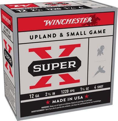 Winchester Ammo 12-Gauge Super X Game Load High Brass 4-Shot Shotgun Shells, 2.75 in., 1-1/4 oz., 25 Rounds