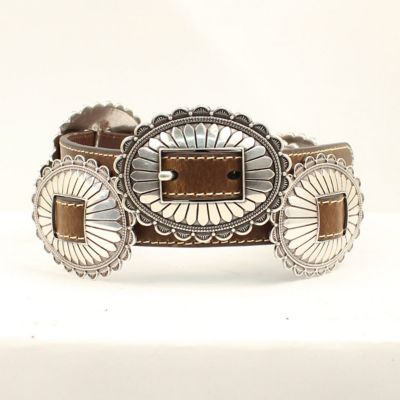 Nocona Small Leather Strap Concho Belt