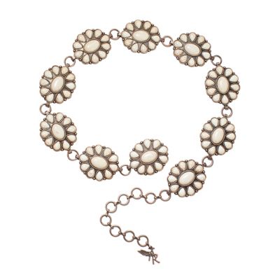 Nocona White Stone Copper Concho Belt