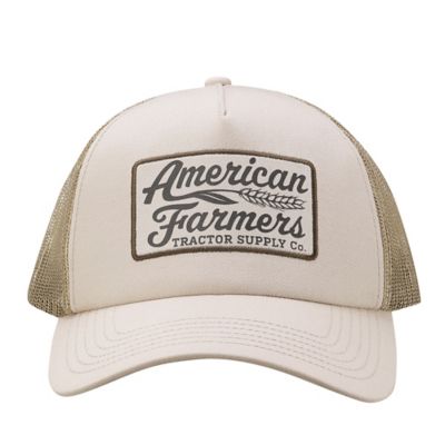 Tractor Supply Unisex Adult American Farmer Patch Trucker Hat, Tan