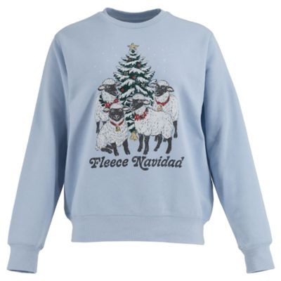 Blue Mountain Women's Fleece Navidad Graphic Fleece Sweatshirt