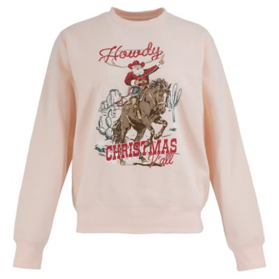 Blue Mountain Women's Howdy Christmas Graphic Fleece Sweatshirt