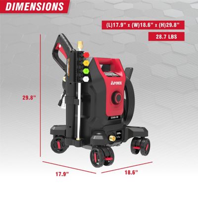 Image showing  Follow Me Electric Pressure Washer 2800 Max PSI 1.7 GPM Anti-Tipping Design with 5 Nozzles