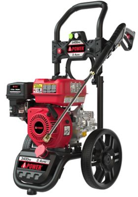 A-iPower Gas Powered Pressure Washer 3400 PSI 2.4 GPM With Onboard Soap Tank, with Spray Gun 5 Quick Connect Nozzles