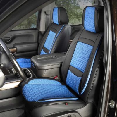 Seat Cover Solutions Black/Blue Fronts Only for Car, SUV, and Trucks