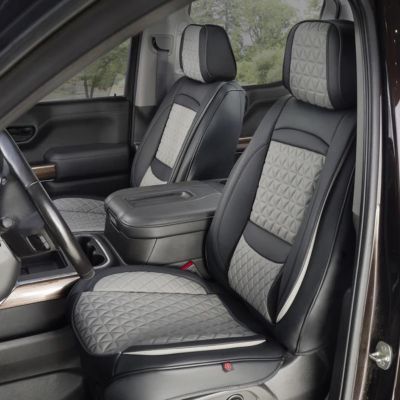 Seat Cover Solutions Black/Grey Fronts Only for Car, SUV, and Trucks