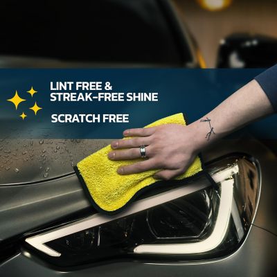 Image showing  Microfiber Car Cleaning Cloths 12 x 12in., Pack of 3 Ultra Absorbent & Quick-Dry Towels
