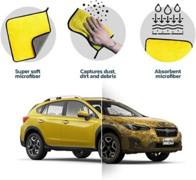 Image showing  Microfiber Car Cleaning Cloths 12 x 12in., Pack of 3 Ultra Absorbent & Quick-Dry Towels