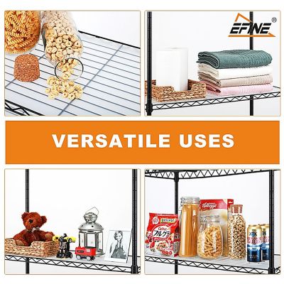 Image showing  2-Pack 3-Tier 23.6 x 14 x 30in. Black Carbon Steel Wire Garage Storage Shelving Unit NSF Certified