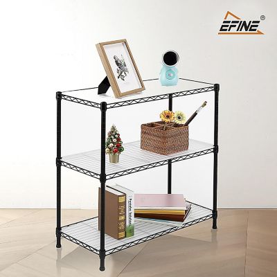 Image showing  2-Pack 3-Tier 30 x 14 x 30in. Black Carbon Steel Wire Garage Storage Shelving Unit NSF Certified