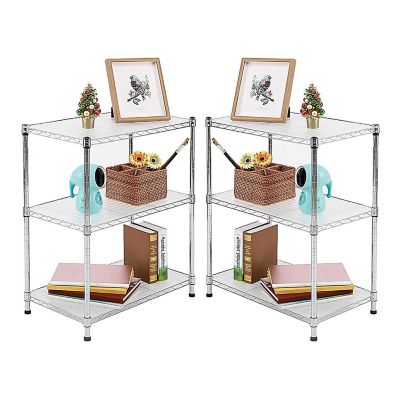 EFINE 2-Pack 3-Tier 23.6 x 14 x 30in. Chrome Carbon Steel Wire Garage Shelving Unit NSF Certified
