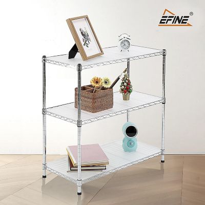 Image showing  2-Pack 3-Tier 23.6 x 14 x 30in. Chrome Carbon Steel Wire Garage Shelving Unit NSF Certified