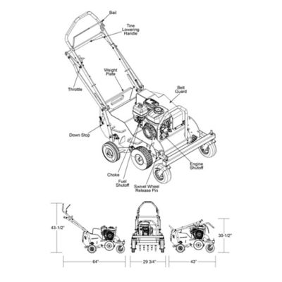 Image showing 5 th BravePro U Turn Walk-Behind Aerator GX120