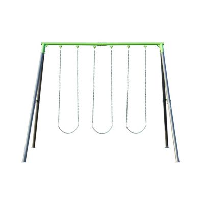 Image showing 8 th Plexalife 9 ft. Heavy-Duty Metal Swing Set for Kids & Adults with 3-Swing Design with 3 Belt Swing