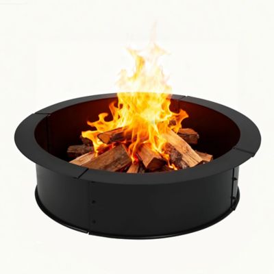 Image showing  33.5 in. Steel Outdoor Wood Burning Fire Pit Ring