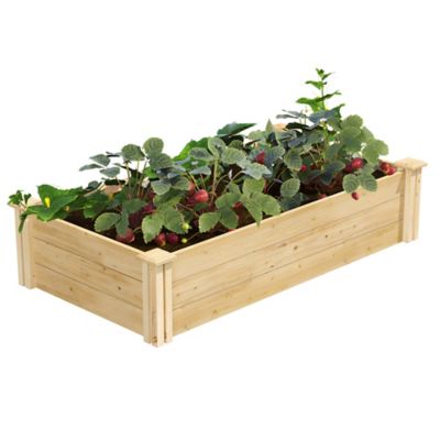Greenes Fence Classic Cedar Raised Garden Bed, 2 ft. x 4 ft. x 10.5 in. (1/2 in. Thick)