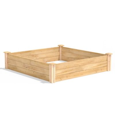 Image showing  Classic Cedar Raised Garden Bed, 4 ft. x 4 ft. x 10.5 in. (1/2 in. Thick)