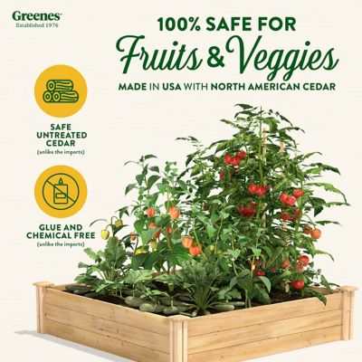 Image showing  Classic Cedar Raised Garden Bed, 4 ft. x 4 ft. x 10.5 in. (1/2 in. Thick)