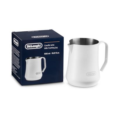 DeLonghi 17 oz. Matte White Stainless Steel Milk Frothing Jug