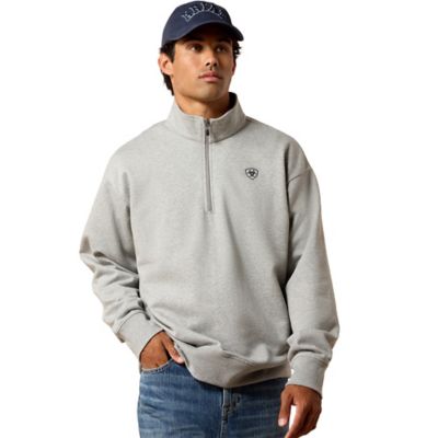 Ariat Holiday 1/4 Zip Sweatshirt Heather Grey