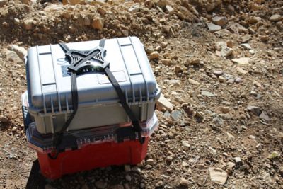 Image showing  4-Way Flat Bungee Cord with Rubber Pad Grip Black