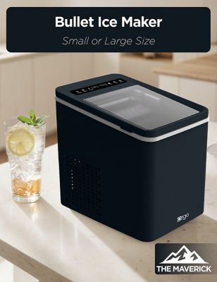 Image showing  The Maverick Countertop Ice Maker, Makes 23 lb. in 24 Hours, Bullet Shaped in 2 Sizes