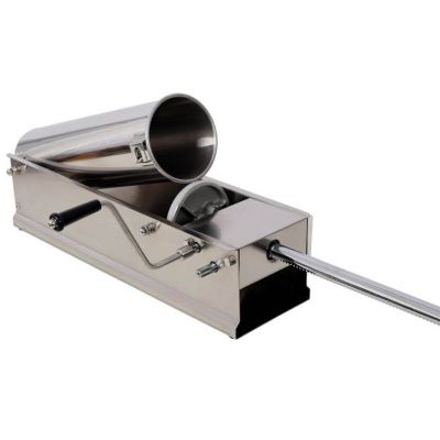 TMB 7L/15 lb. Horizontal Stainless Steel Sausage Stuffer with 4 pc. Filling Nozzles