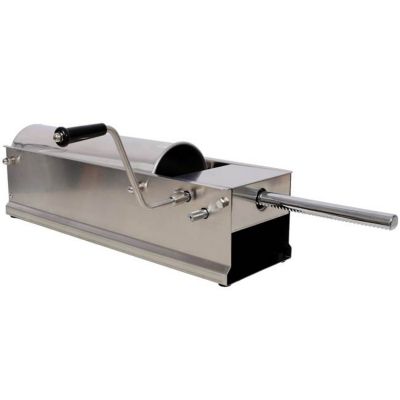 Image showing  7L/15 lb. Horizontal Stainless Steel Sausage Stuffer with 4 pc. Filling Nozzles