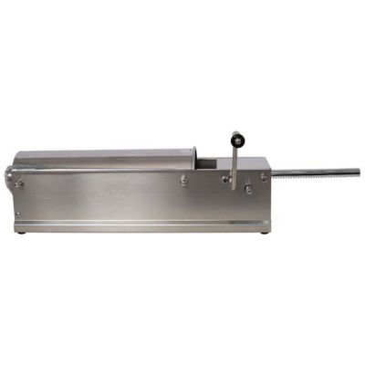 Image showing  7L/15 lb. Horizontal Stainless Steel Sausage Stuffer with 4 pc. Filling Nozzles