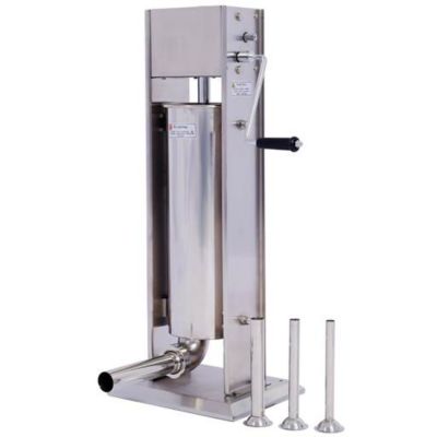 Image showing  Stainless Steel Commercial Sausage Stuffer with 4 Stuffing Tubes, 7 lb./3L