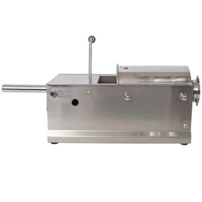 Image showing  3L/7 lb. Horizontal Stainless Steel Sausage Stuffer with 4 pc. Filling Nozzles