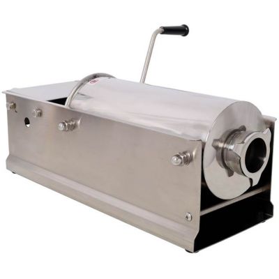 TMB 5L/11 lb. Horizontal Stainless Steel Sausage Stuffer with 4 pc. Filling Nozzles