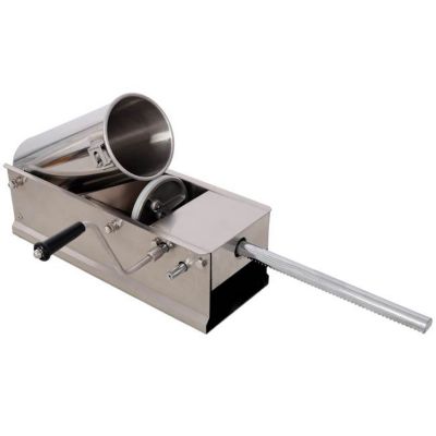Image showing  5L/11 lb. Horizontal Stainless Steel Sausage Stuffer with 4 pc. Filling Nozzles