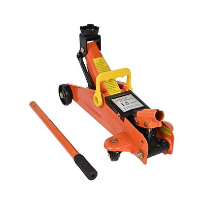 Eisen Hydraulic Low Profile Steel Floor Jack, Trolley Service Lift Car Garage Floor Jack, 1.5t (3300 lb.) Capacity, Orange