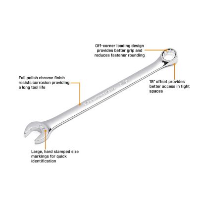 Image showing 1 th GEARWRENCH 12mm 12 Point Long Pattern Combination Wrench