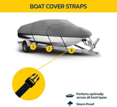 Image showing  Boat Cover Tie Down Straps, 12 pk. with Quick Release Buckles, Durable Straps