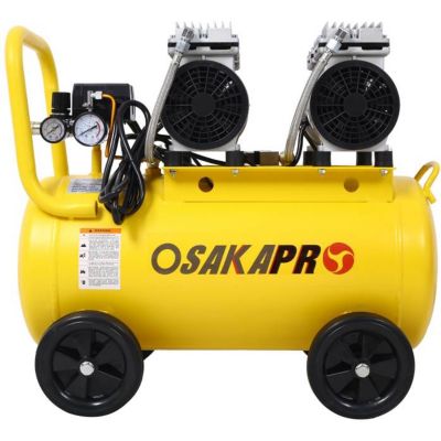 Osakapro 2.5 hp Silent Portable Air Compressor 13 gal., Yellow