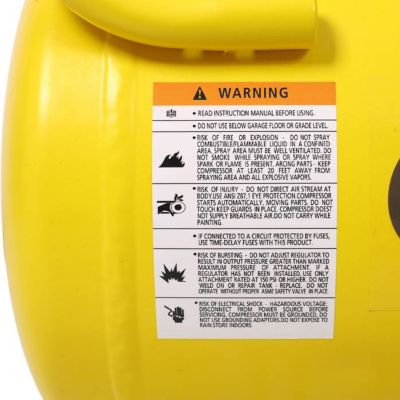 Image showing 7 th Osakapro 1.5 hp Silent Oil-Free Air Compressor 8 gal., Yellow