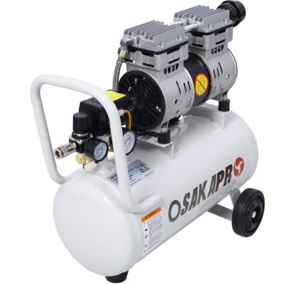 Image showing  1.5 hp Silent Oil-Free Air Compressor 8 gal., Light Gray