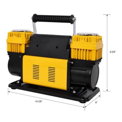 Image showing 9 th TMB 12 V Dual Cylinder Heavy Duty Air Compressor, Max 150 PSI