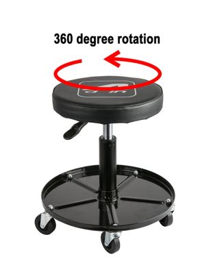Image showing  Heavy-Duty 300 lb. Capacity Mechanic Stool, Adjustable Rolling Stool with Wheels & Tool Tray, 15.75-20 in.