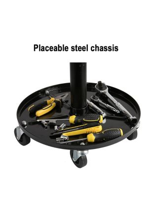 Image showing  Heavy-Duty 300 lb. Capacity Mechanic Stool, Adjustable Rolling Stool with Wheels & Tool Tray, 15.75-20 in.