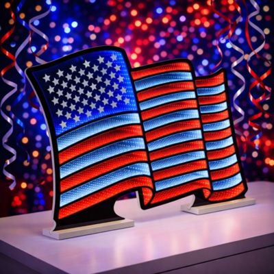 Image showing  Waving American Flag Ekkolight 37.5 in. L