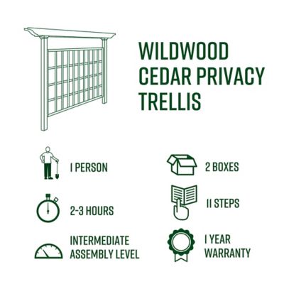 Image showing  Wildwood 79.5 in L x 90 in H Cedar Privacy Trellis