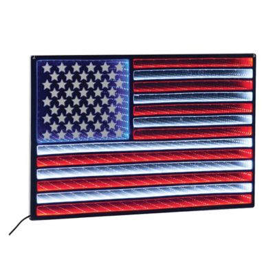 Melrose International Hanging American Flag Ekko Light Display 23 in. L