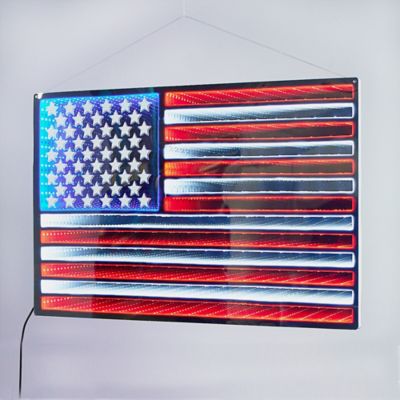 Image showing  Hanging American Flag Ekko Light Display 23 in. L