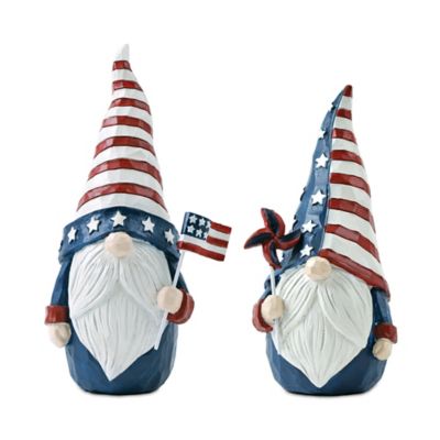 Melrose International Americana Gnome Figurine, Set of 2