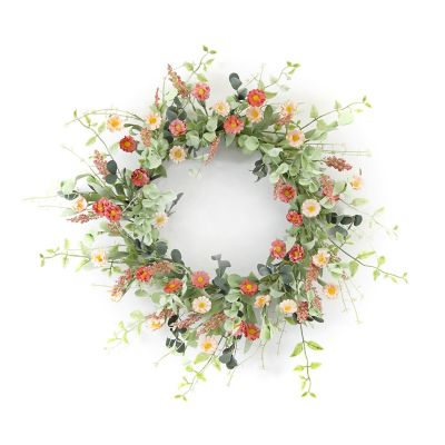 Melrose International Mini Daisy Floral Wreath 24 in. D